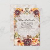 ロマンチックなオレンジラストクリーム秋のフローラ詳細 エンクロージャーカード (正面/裏面)