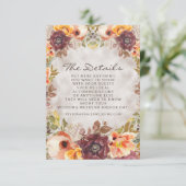 ロマンチックなオレンジラストクリーム秋のフローラ詳細 エンクロージャーカード (スタンド正面)