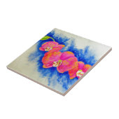 ロマンチックなオレンジ色のピンクの水の色のラン絵画ズ タイル (側面)