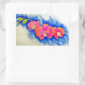 ロマンチックなオレンジ色のピンクの水の色のラン絵画ズ 長方形シール (バッグ)