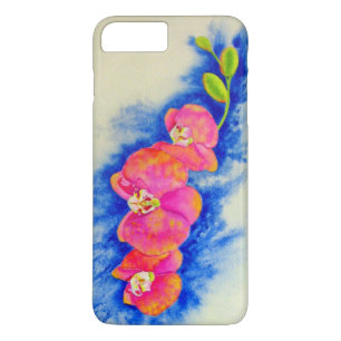 ロマンチックなオレンジ色のピンクの水の色のラン絵画ズ iPhone 8 PLUS/7 PLUSケース