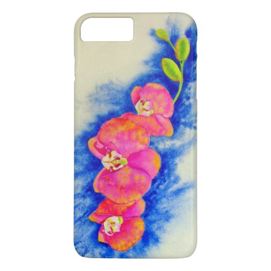 ロマンチックなオレンジ色のピンクの水の色のラン絵画ズ Case-Mate iPhoneケース (裏面)