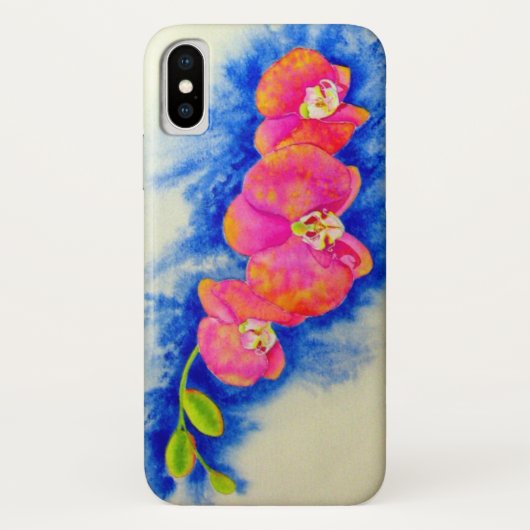 ロマンチックなオレンジ色のピンクの水の色のラン絵画ズ Case-Mate iPhoneケース (裏面)