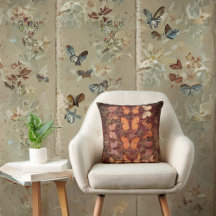 ロマンチックなオレンジ色の蝶と金ゴールド手書き