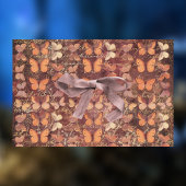 ロマンチックなオレンジ色の蝶と金ゴールド手書き 薄葉紙