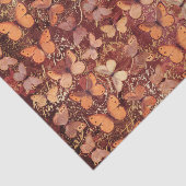 ロマンチックなオレンジ色の蝶と金ゴールド手書き 薄葉紙 (詳細)