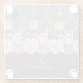 ロマンチックなオーキッドパープルの花束ラブ ガラスコースター (裏面)