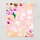 ロマンチックなオーキッドブーケエレガントなウェディングメニュー (裏面)