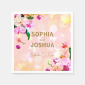 ロマンチックなオーキッドブーケエレガントクラッシー結婚ズ スタンダードカクテルナプキン (正面)