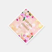 ロマンチックなオーキッドブーケエレガントクラッシー結婚ズ スタンダードカクテルナプキン (角)