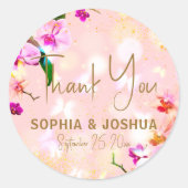 ロマンチックなオーキッドブーケエレガントクラッシー結婚ズ ラウンドシール (正面)