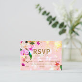 ロマンチックなオーキッドブーケ結婚式RSVPエンクロージャカード エンクロージャーカード (スタンド正面)