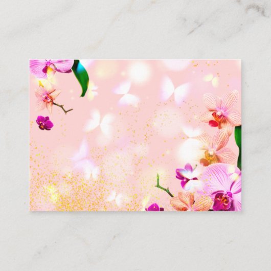 ロマンチックなオーキッドブーケ結婚式RSVPエンクロージャカード エンクロージャーカード (裏面)