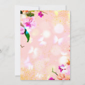 ロマンチックなオーキッドブーケ エレガントでクラシックなウェディング 招待状 (裏面)