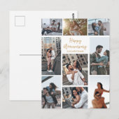 ロマンチックなオーダーメイド記念日フォトコラージュ 現代的 ポストカード (正面/裏面)