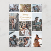 ロマンチックなオーダーメイド記念日フォトコラージュ 現代 ポストカード (正面)