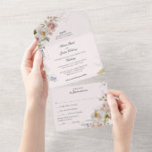 ロマンチックなオールインワンフローラ春ルック オールインワン招待状 (貼ってはがせる)