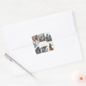 ロマンチックなカスタム写真コラージュ アニバーサリー パーティー スクエアシール (封筒)