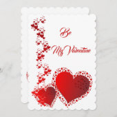 ロマンチックなカスタム赤いハート引用文ビーマイバレンタイン シーズンカード (正面/裏面)