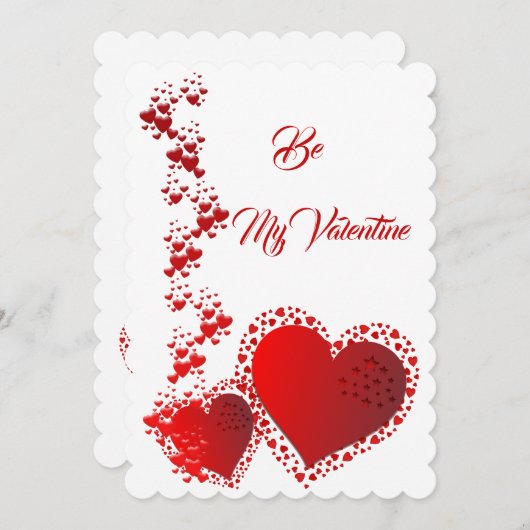 ロマンチックなカスタム赤いハート引用文ビーマイバレンタイン シーズンカード (正面/裏面)