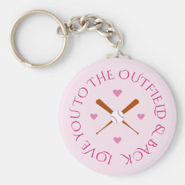 ロマンチックなカスタム野球文字ピンク キーホルダー