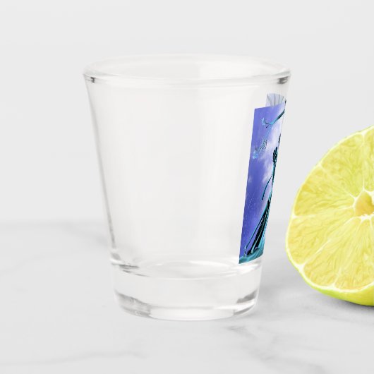 ロマンチックなカップルがタンゴを踊る ショットグラス (左)