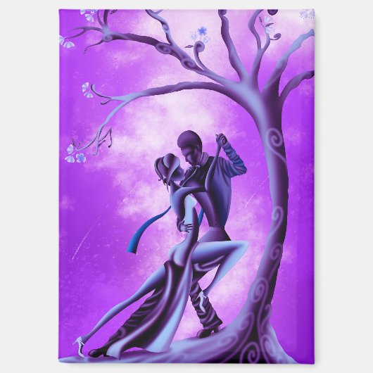 ロマンチックなカップルがタンゴを踊る マグネット (正面)