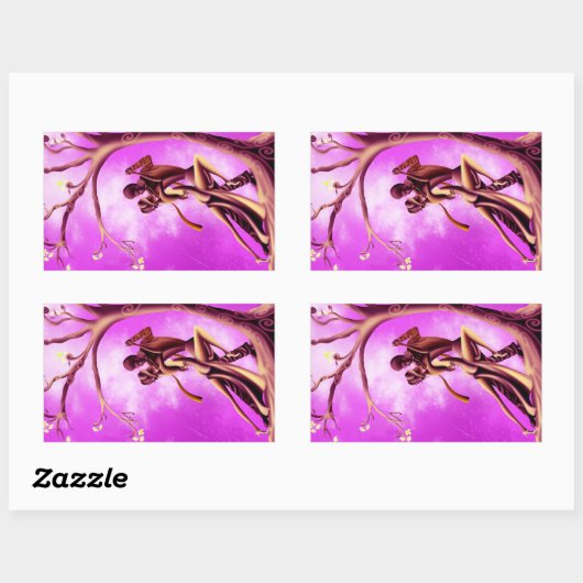 ロマンチックなカップルがタンゴを踊る 長方形シール (シート)