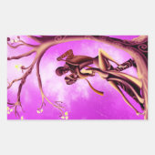 ロマンチックなカップルがタンゴを踊る 長方形シール (正面)