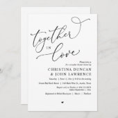 ロマンチックなカップルが一緒に愛でパーティーをシャワー 招待状 (正面/裏面)