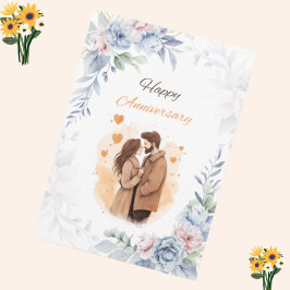 ロマンチックなカップルが記念日をお祝いする 招待状