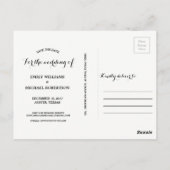 ロマンチックなカップルと日付カードを保存する ポストカード (裏面)