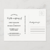 ロマンチックなカップルと日付カードを保存する 案内ポストカード (裏面)