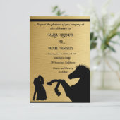 ロマンチックなカップルと黒い馬の愛は空中にある (スタンド正面)