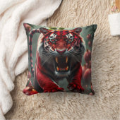 ロマンチックなカップルとPomegraniteタイガーピロー クッション (ブランケット)