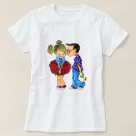 ロマンチックなカップルとTシャツ – 愛 – キス Tシャツ