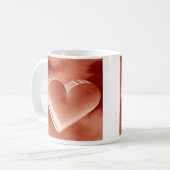 ロマンチックなカップルのための赤いハート3D水色マグカップ コーヒーマグカップ (正面左)