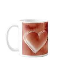 ロマンチックなカップルのための赤いハート3D水色マグカップ