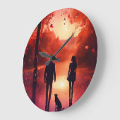 ロマンチックなカップルのアートウォールクロック – Timeless Love Dec ラージ壁時計 (傾斜)