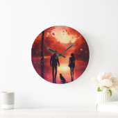 ロマンチックなカップルのアートウォールクロック – Timeless Love Dec ラージ壁時計 (ホーム)