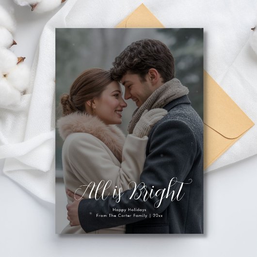 ロマンチックなカップルのクリスマスホリデーグリーティングカード シーズンカード