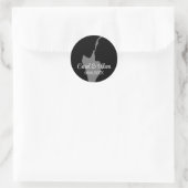 ロマンチックなカップルのシルエットカスタムウェディングシール ラウンドシール (バッグ)