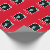 ロマンチックなカップルのシルエットパーソナライズされたクリスマス ラッピングペーパー (角)