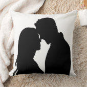 ロマンチックなカップルのシルエット クッション (ブランケット)