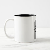 ロマンチックなカップルのシルエット ラブクォート ツートン コーヒー ツートーンマグカップ (左)