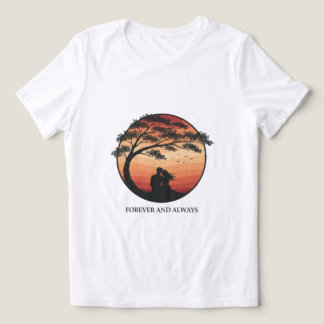 “ロマンチックなカップルのシルエットTシャツ” トライブレンドTシャツ