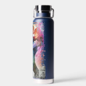 ロマンチックなカップルのタンゴダンスデジ絵画タル ウォーターボトル (背面)