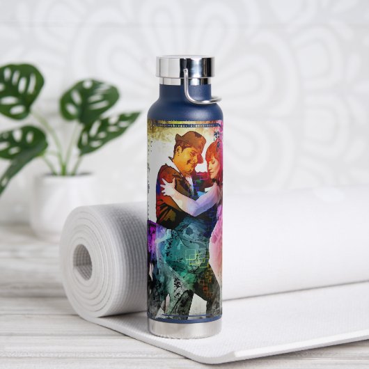 ロマンチックなカップルのタンゴダンスデジ絵画タル ウォーターボトル (ヨガ)