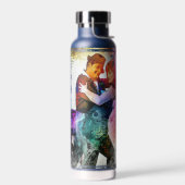 ロマンチックなカップルのタンゴダンスデジ絵画タル ウォーターボトル (左面)
