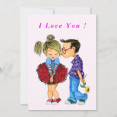 ロマンチックなカップルのバレンタインデーのカード – 私はあなたを愛している (正面)